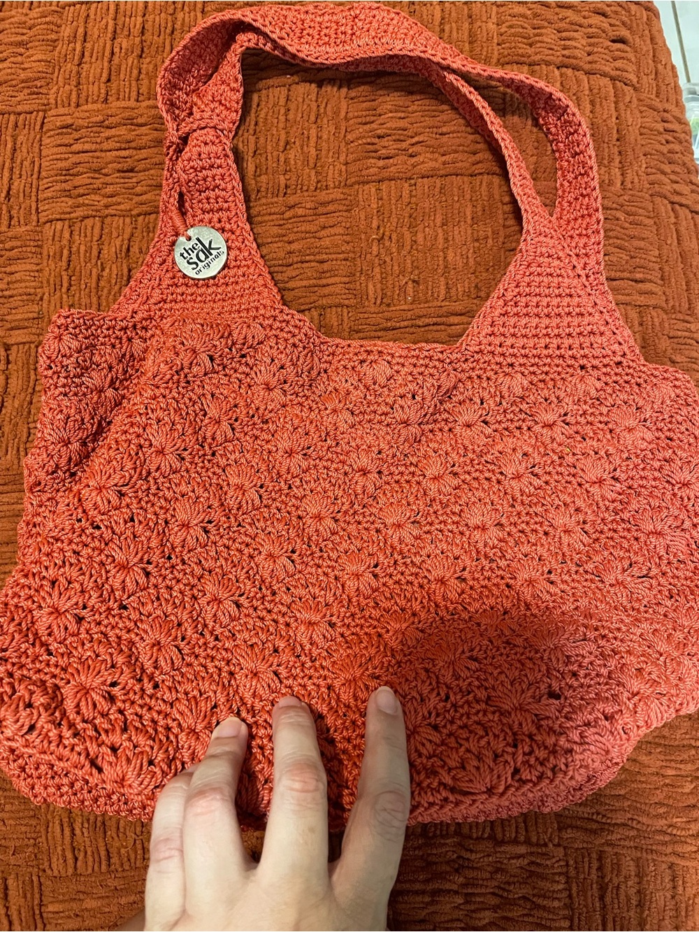 The Sak Coral Crochet Tote Bag